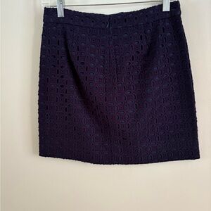 J. Crew Dark Blue Eyelet Mini Skirt